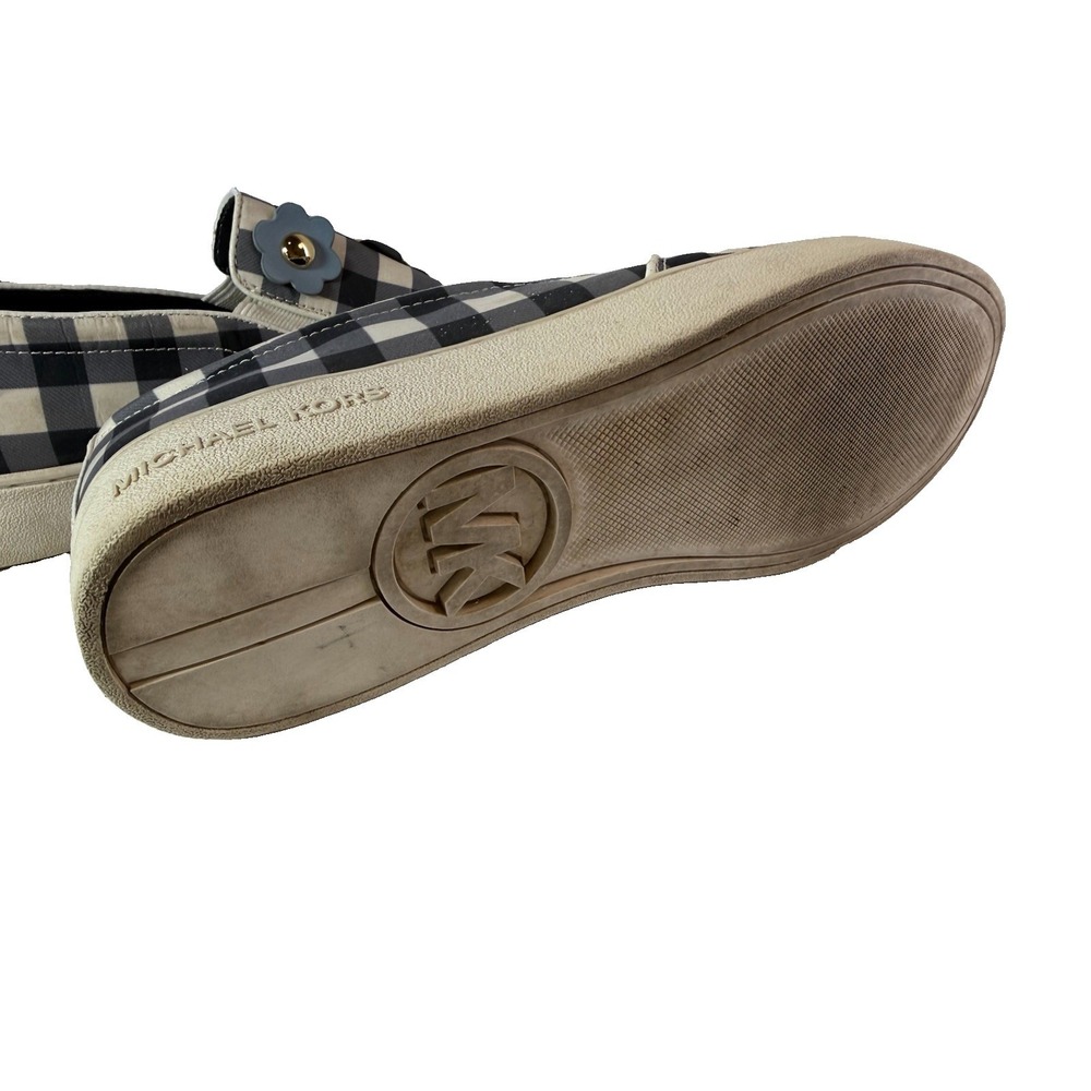 Michael Kors Keaton 3D Floral Gingham Slip On Sneakers Size 10 Blue Cottagecore - Picture 7 of 9